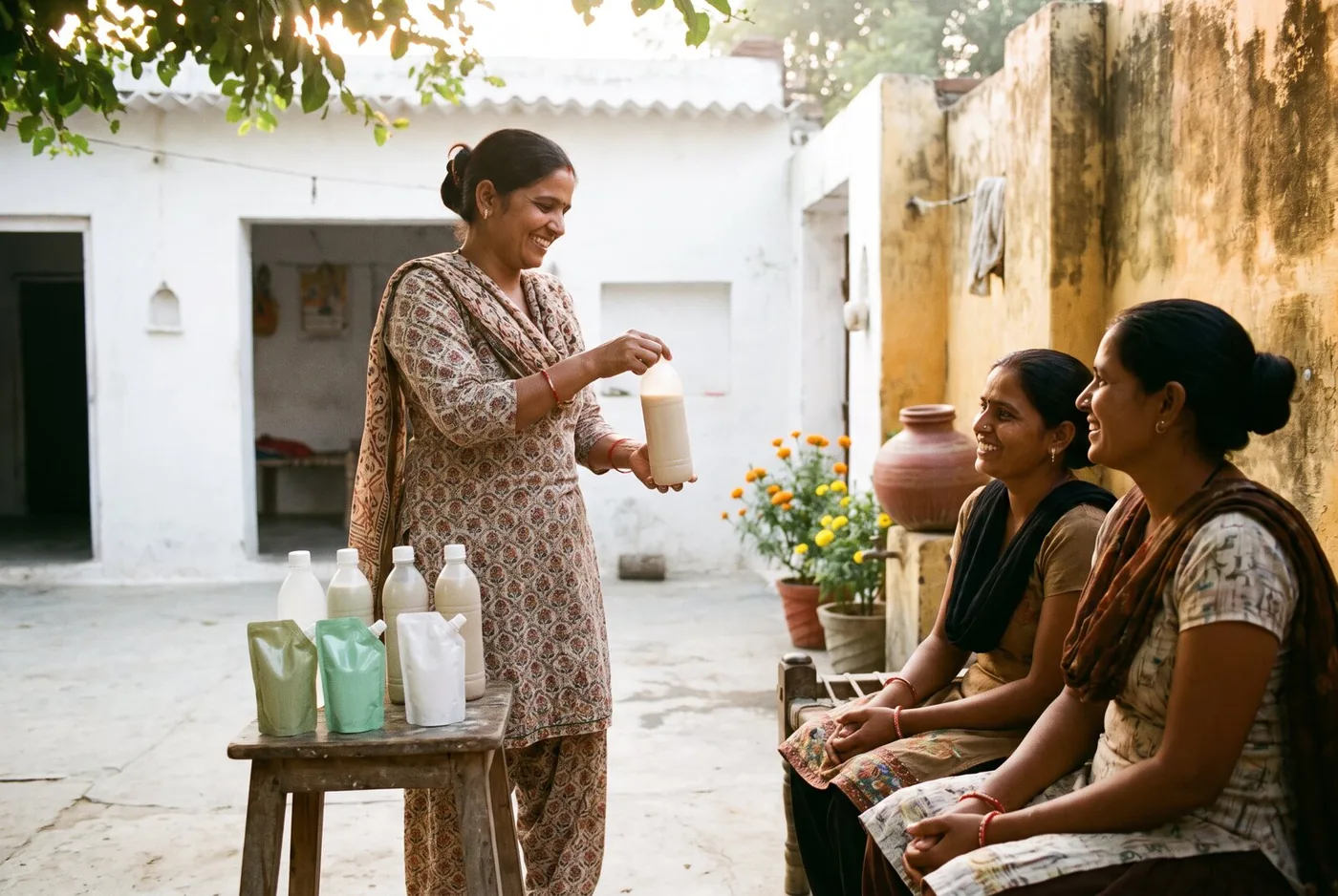 A BBM member sharing products with her neighbours